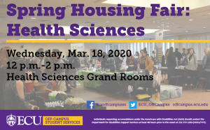 Spring Health Sciences Housing Fair 3-18 12pm-2pm